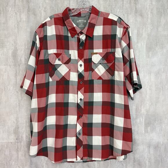 Orvis Other - Orvis Shirt Mens XXL Red Quick Dry Outdoor Short Sleeve Button Up Casual Pockets